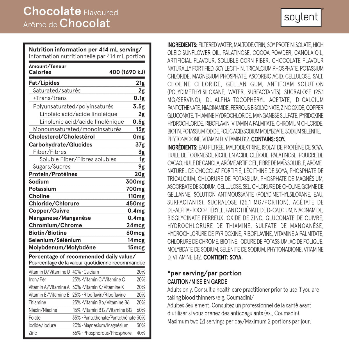 Soylent Drink Chocolate - Prepaid 3 Month