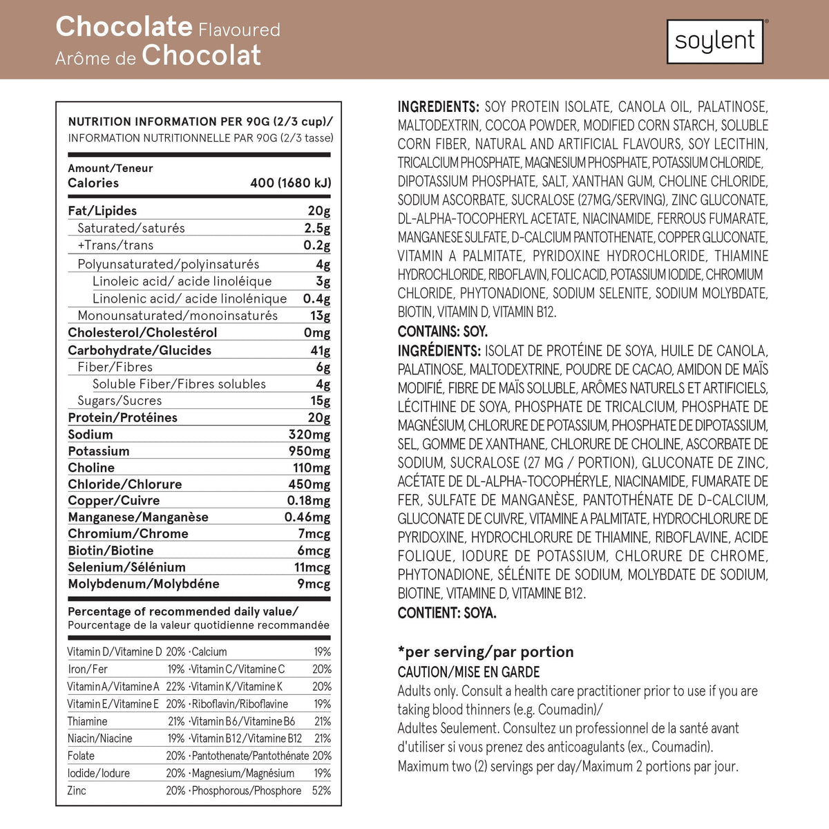Soylent Powder - Chocolate - Prepaid 3 Month